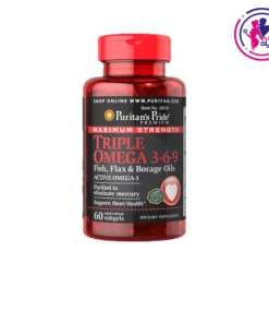Puritan’s Pride Maximum Strength Triple Omega 3-6-9 Fish, Flax & Borage Oils-60 Softgels