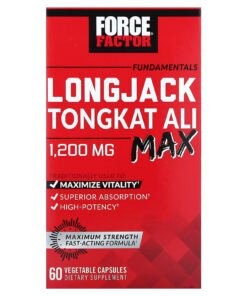 LongJack Tongkat Ali Max ، 60 كبسولة نباتية ، (600 ملجم لكل كبسولة)