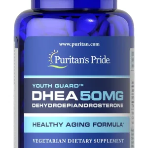 Puritan's Pride Youth Guard™ DHEA للنساء والرجال 50 ملغ، مكمل غذائي للشيخوخة الصحية، إمداد لمدة 3 أشهر، 100 قرصررمون حيوي للعافية: DHEA (ديهيدروإبيناندروسترون) هو هرمون أساسي ينتج طبيعيا في الغدد الكظرية، ويلعب دورا رئيسيا في دعم الصحة العامة والطاقة* يعزز الشيخوخة الصحية: مع انخفاض مستويات DHEA الطبيعية مع التقدم في العمر، خاصة بعد سن الثلاثين، يعمل هذا المكمل على تعويض والحفاظ على تلك المستويات، مما يدعم الشيخوخة الصحية والحيوية لكل من الرجال والنساء* السلف الهرموني للوظيفة المثلى: يعمل DHEA كمقدمة لعدة هرمونات حيوية، ويدعم العمليات الأيضية والفسيولوجية الحيوية الضرورية للصحة العامة* جرعة عالية الجودة 50 ملغ: كل قرص يوفر 50 ملغ قوي من DHEA، مما يوفر طريقة بسيطة وفعالة لدعم مستويات الهرمونات المثلى والصحة العامة* تقدم في العمر بجرأة مع فخر البيوريتان: لأكثر من 50 عاما، تقدم Puritan's Pride مكملات عالية الجودة — تمكنك من العيش بحيوية، وإعطاء الأولوية لصحتك، والازدهار في كل مرحلة من مراحل الحياة. عش بجرأة مع فخر البيوريتاني*